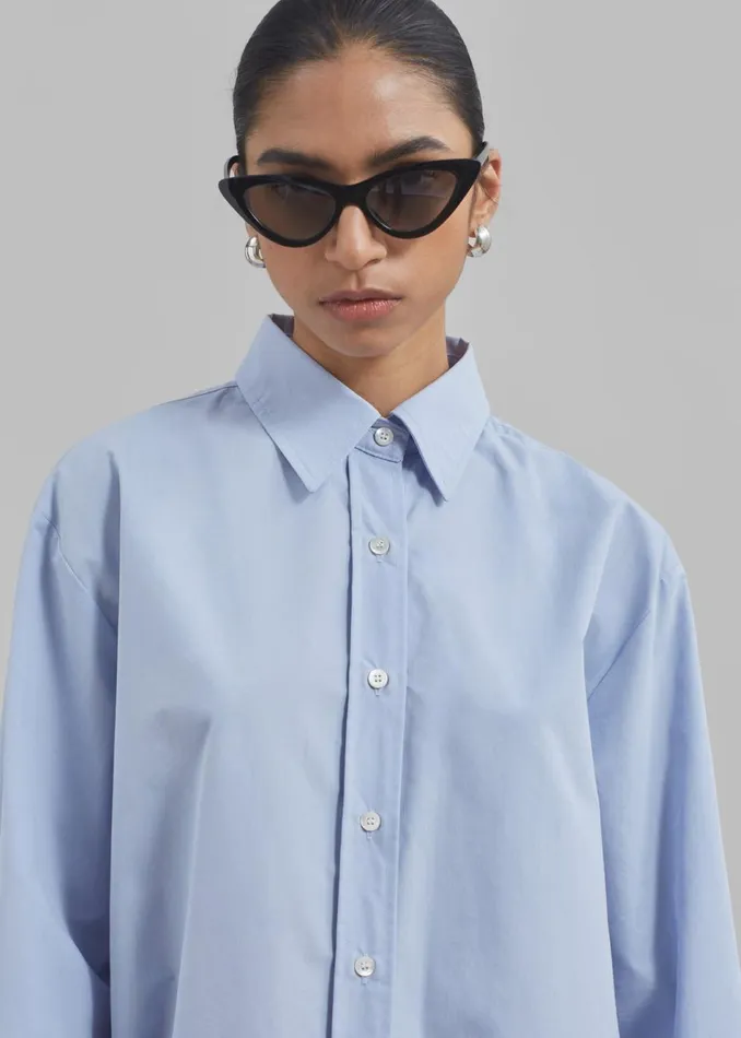 Women The Frankie Shop Dresses Archie Shirt Dress Light Blue