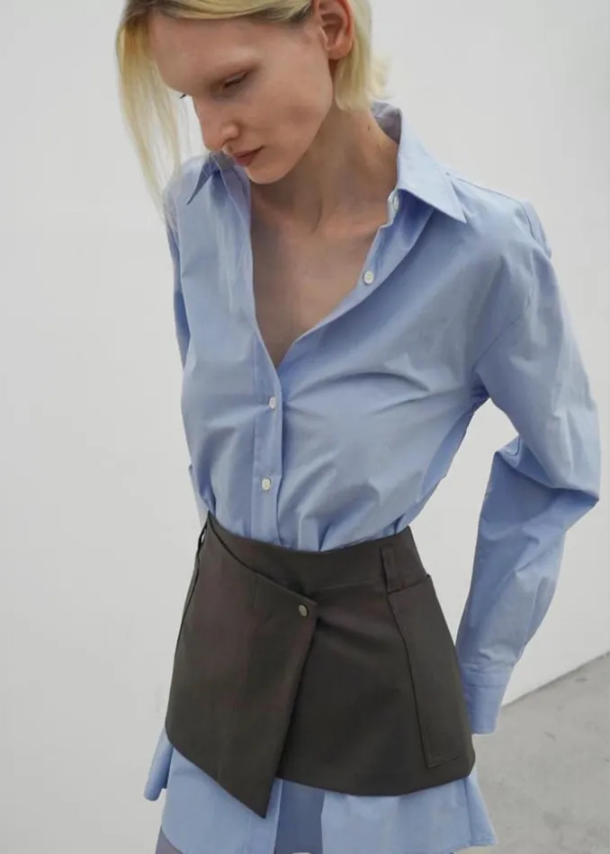 Women The Frankie Shop Dresses Archie Shirt Dress Light Blue