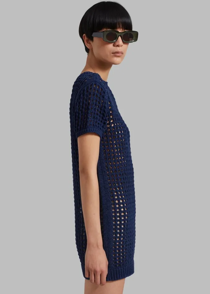Women The Frankie Shop Dresses Ari Knit Mini Dress Navy