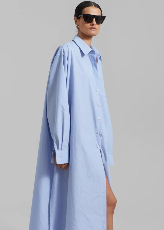 Women The Frankie Shop Dresses Avery Shirt Dress Blue Stripe