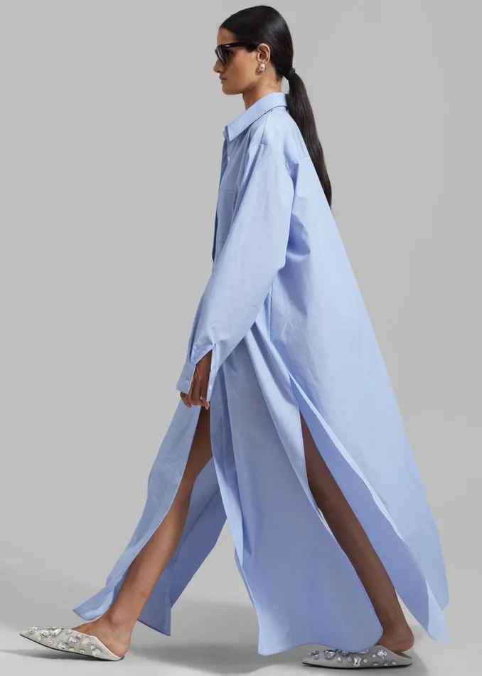 Women The Frankie Shop Dresses Avery Shirt Dress Blue Stripe