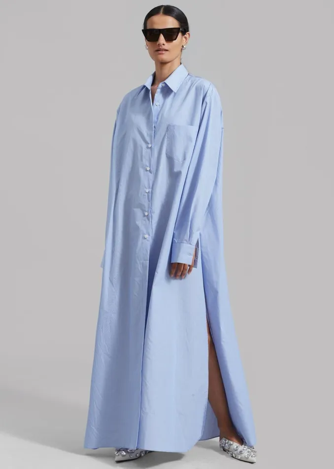 Women The Frankie Shop Dresses Avery Shirt Dress Blue Stripe