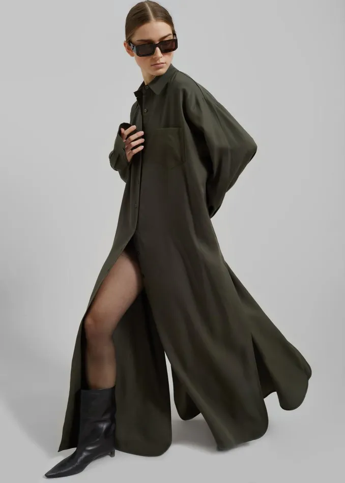 Women The Frankie Shop Dresses Avery Shirt Dress Khaki