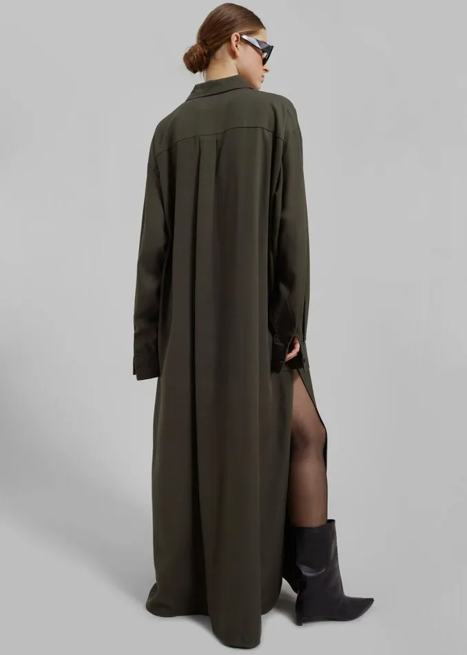 Women The Frankie Shop Dresses Avery Shirt Dress Khaki