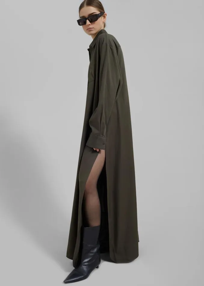Women The Frankie Shop Dresses Avery Shirt Dress Khaki
