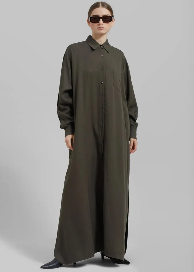 Women The Frankie Shop Dresses Avery Shirt Dress Khaki