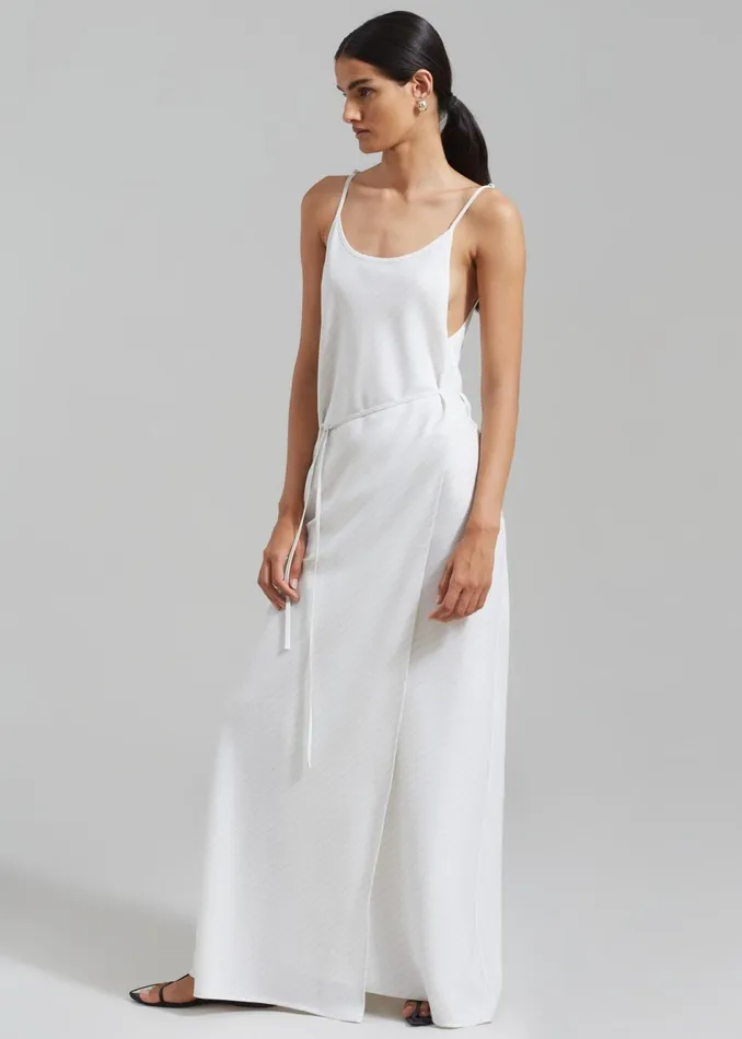Women The Frankie Shop Dresses Brooke Tie Strap Maxi Dress Grey Stripe