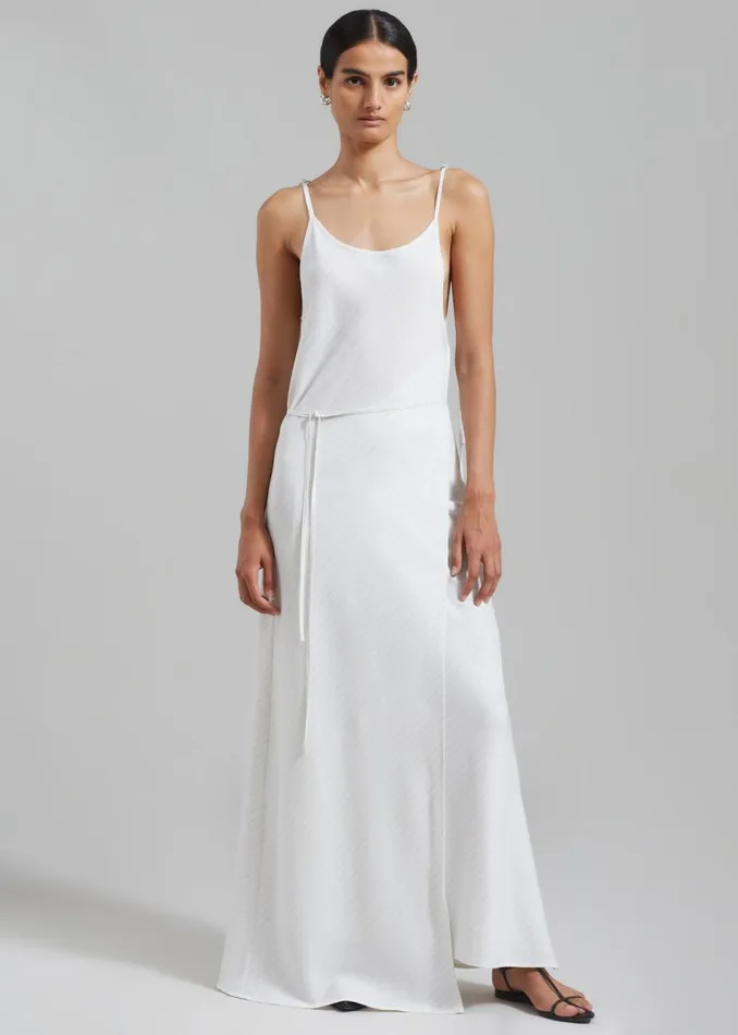Women The Frankie Shop Dresses Brooke Tie Strap Maxi Dress Grey Stripe