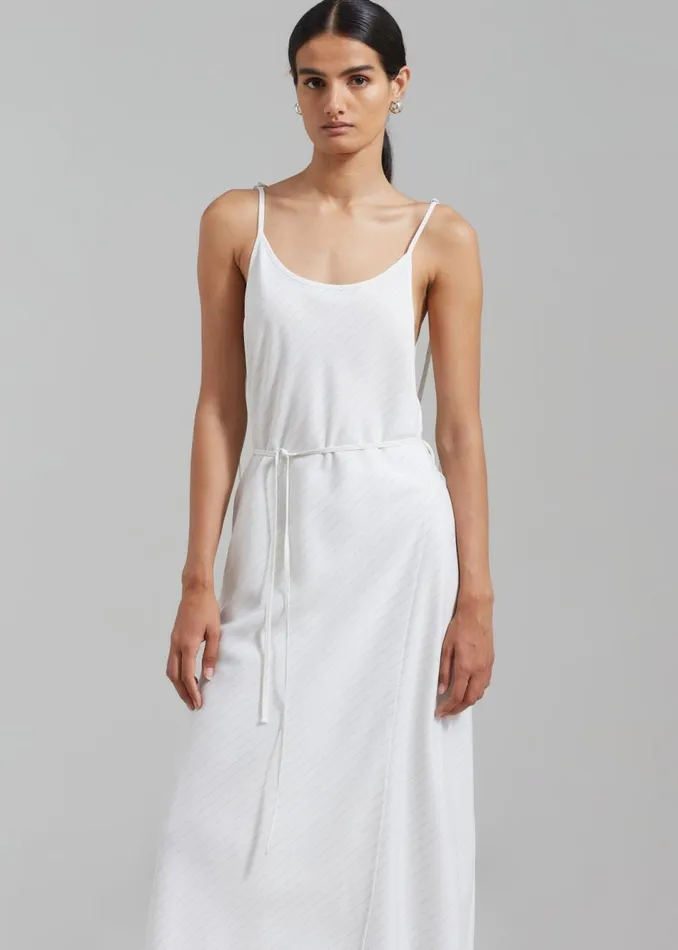 Women The Frankie Shop Dresses Brooke Tie Strap Maxi Dress Grey Stripe
