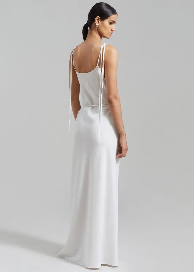 Women The Frankie Shop Dresses Brooke Tie Strap Maxi Dress Grey Stripe