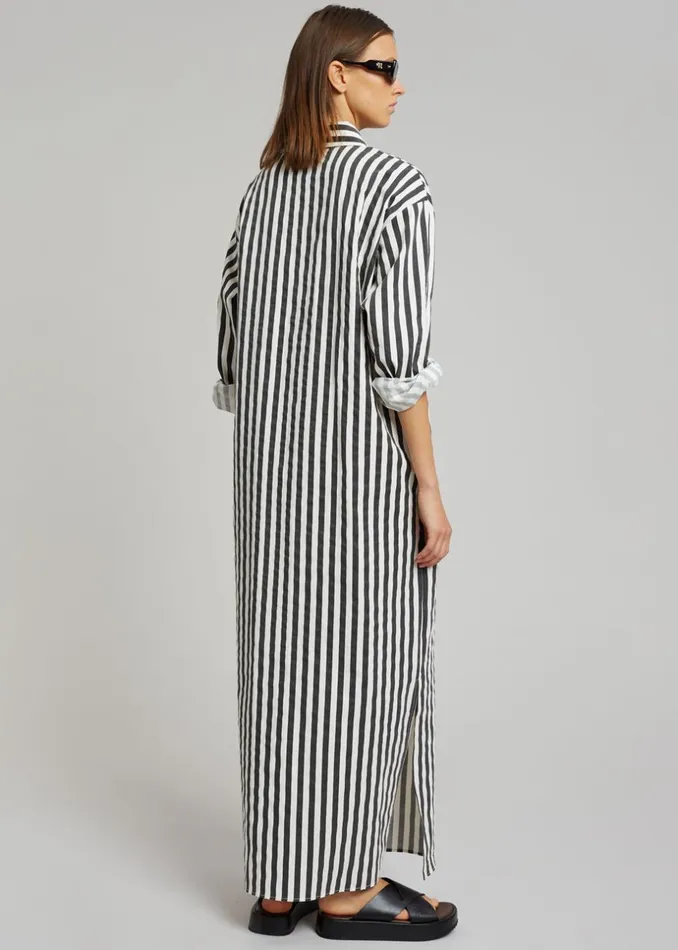 Women The Frankie Shop Dresses Cala Shirt Dress Black Stripe