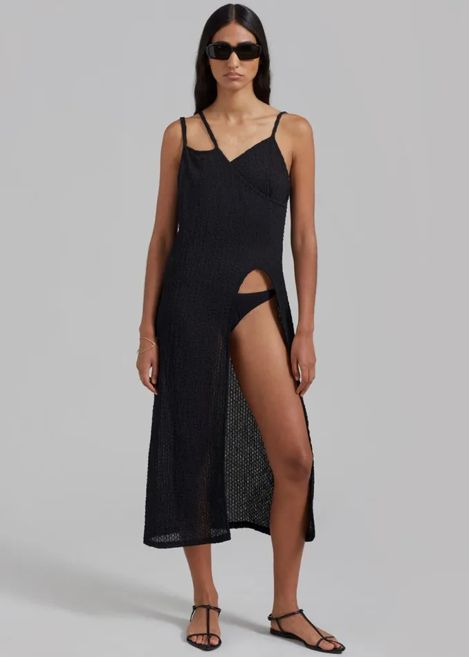 Women The Frankie Shop Dresses Cali Crochet Dress Black