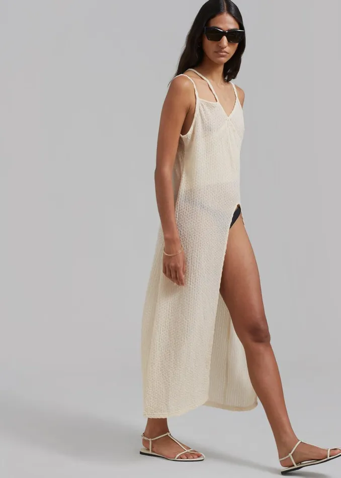 Women The Frankie Shop Dresses Cali Crochet Dress Cream