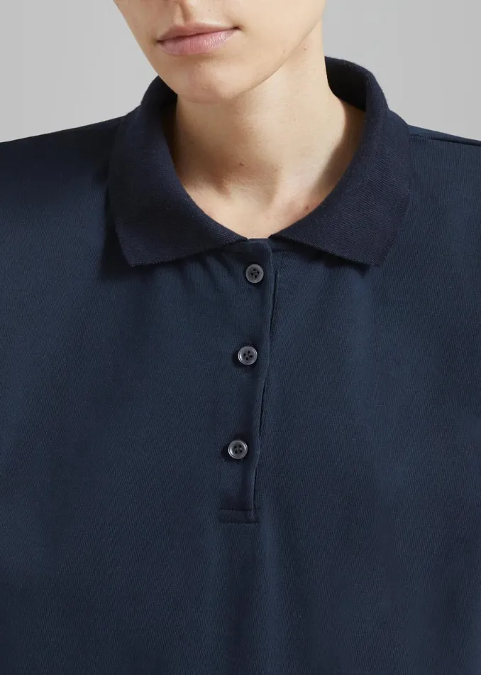 Women The Frankie Shop Dresses Chris Polo Padded Shoulders Mini Dress Navy
