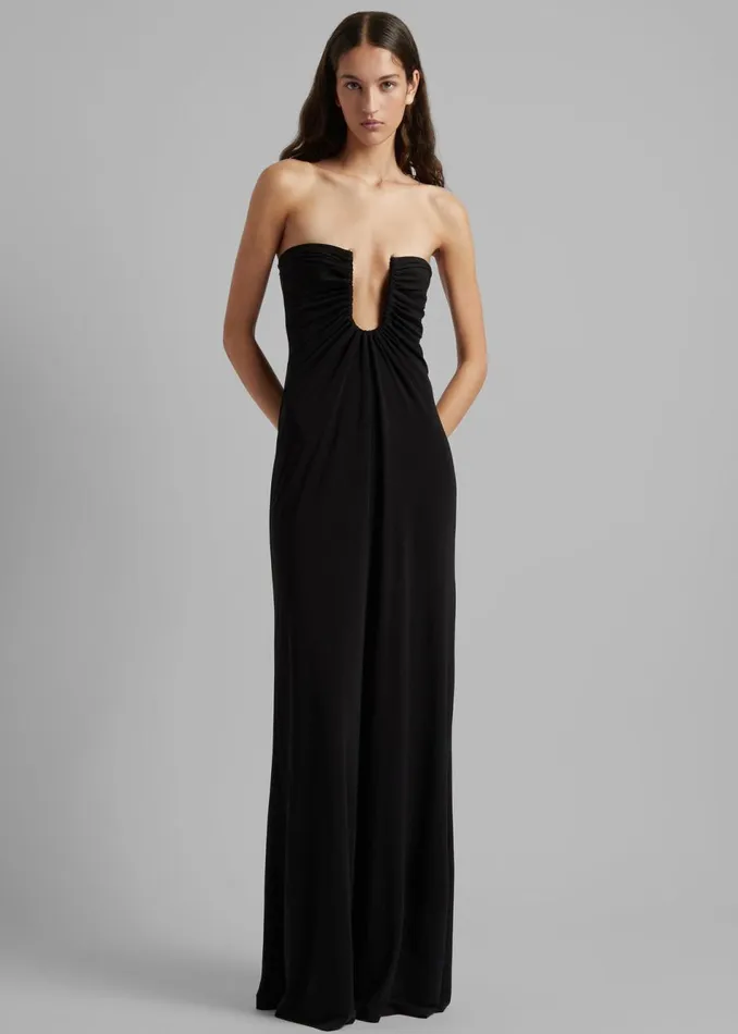 Women The Frankie Shop Dresses Christopher Esber Arced Palm Strapless Dress Black Women The Frankie Shop Dresses Christopher Esber Arced Palm Strapless Dress Black