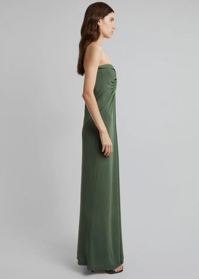 Women The Frankie Shop Dresses Christopher Esber Arced Palm Strapless Dress Bottle Green