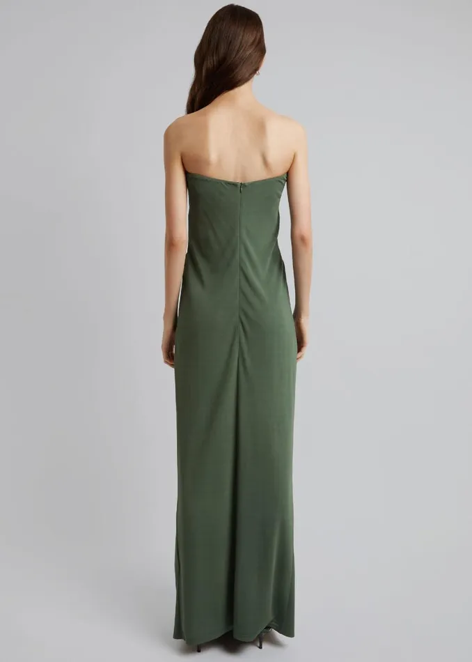 Women The Frankie Shop Dresses Christopher Esber Arced Palm Strapless Dress Bottle Green