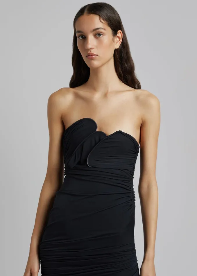 Women The Frankie Shop Dresses Christopher Esber Encompassed Looped Bodice Dress Black