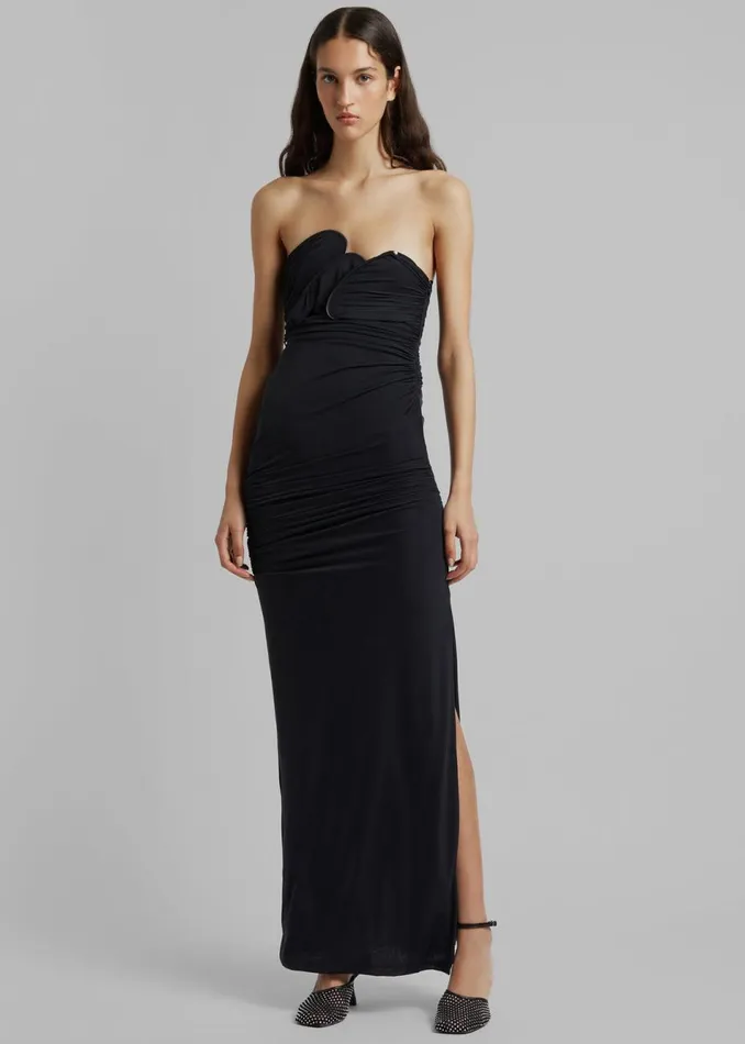 Women The Frankie Shop Dresses Christopher Esber Encompassed Looped Bodice Dress Black