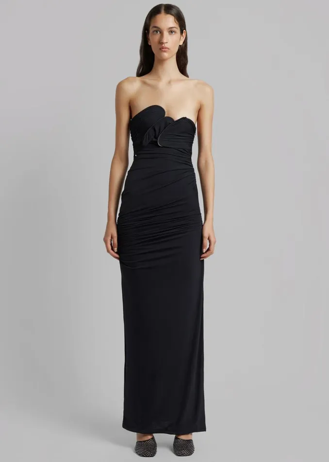 Women The Frankie Shop Dresses Christopher Esber Encompassed Looped Bodice Dress Black