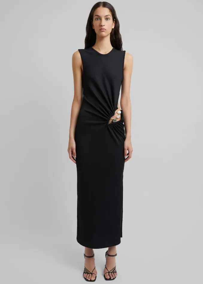Women The Frankie Shop Dresses Christopher Esber Folia Float Buckle Tank Dress Black Women The Frankie Shop Dresses Christopher Esber Folia Float Buckle Tank Dress Black