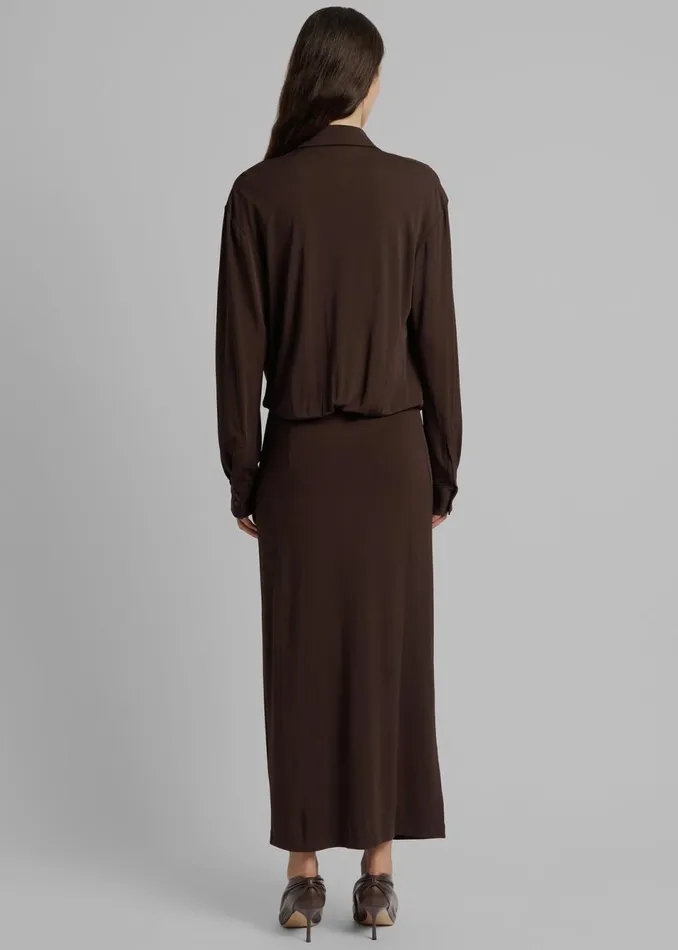 Women The Frankie Shop Dresses Christopher Esber Framed Buckle Wrap Shirt Dress Cacao
