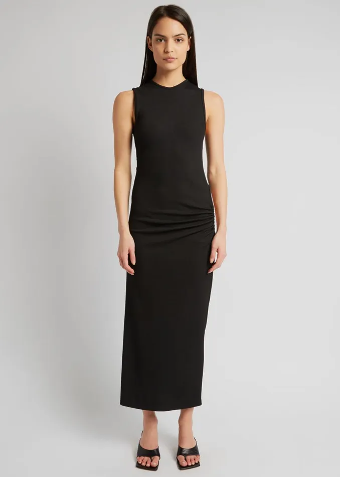 Women The Frankie Shop Dresses Christopher Esber Ruched Quartz Hip Tank Dress Blackyellow Stones