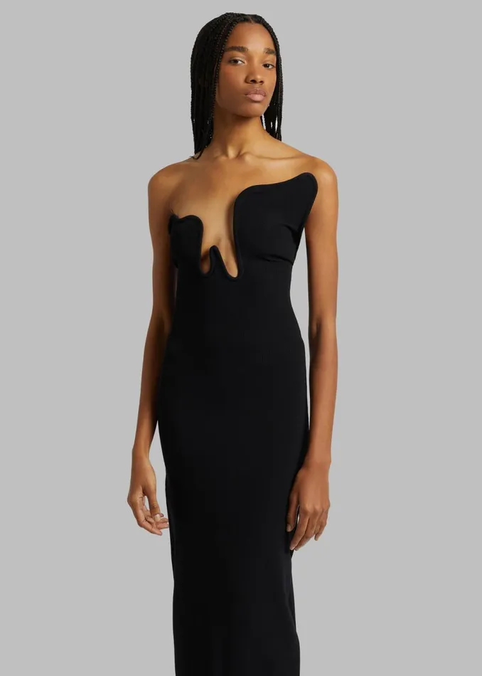 Women The Frankie Shop Dresses Christopher Esber Salacia Wire Strapless Maxi Dress Black