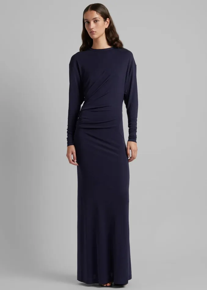 Women The Frankie Shop Dresses Christopher Esber Side Cowl Long Sleeve Dress Ink