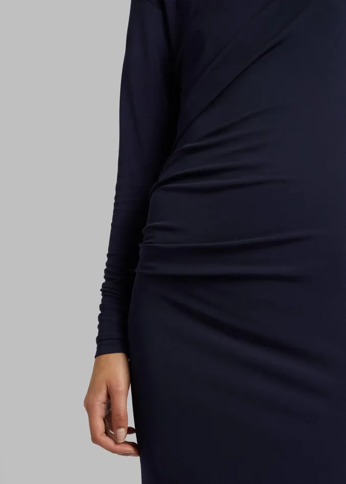 Women The Frankie Shop Dresses Christopher Esber Side Cowl Long Sleeve Dress Ink