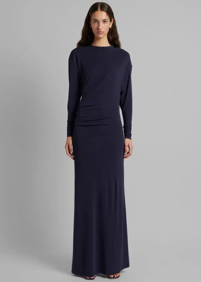 Women The Frankie Shop Dresses Christopher Esber Side Cowl Long Sleeve Dress Ink