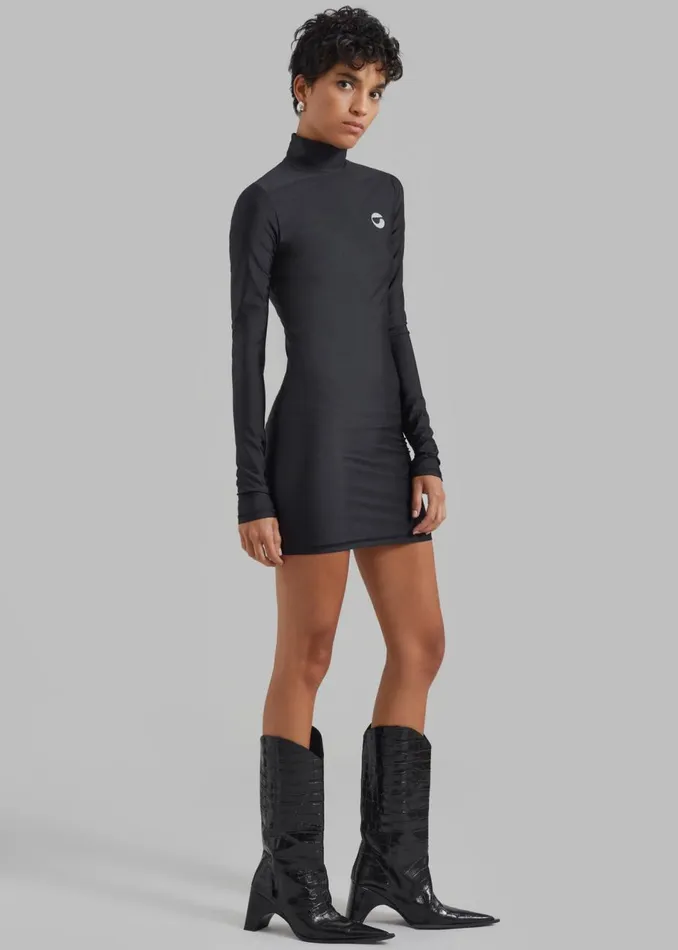 Women The Frankie Shop Dresses Coperni High Neck Fitted Mini Dress Black