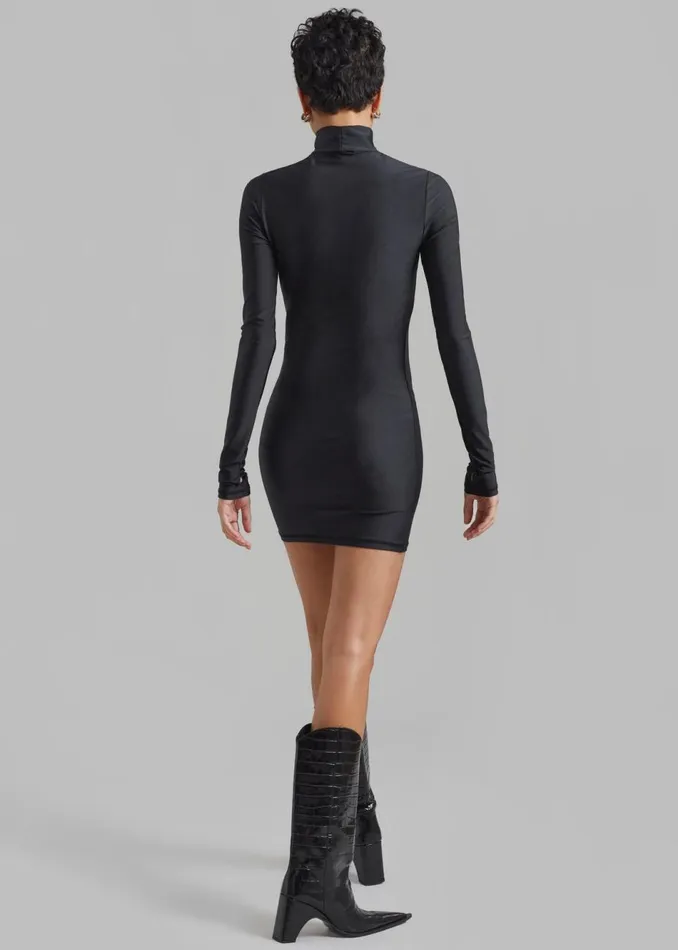Women The Frankie Shop Dresses Coperni High Neck Fitted Mini Dress Black