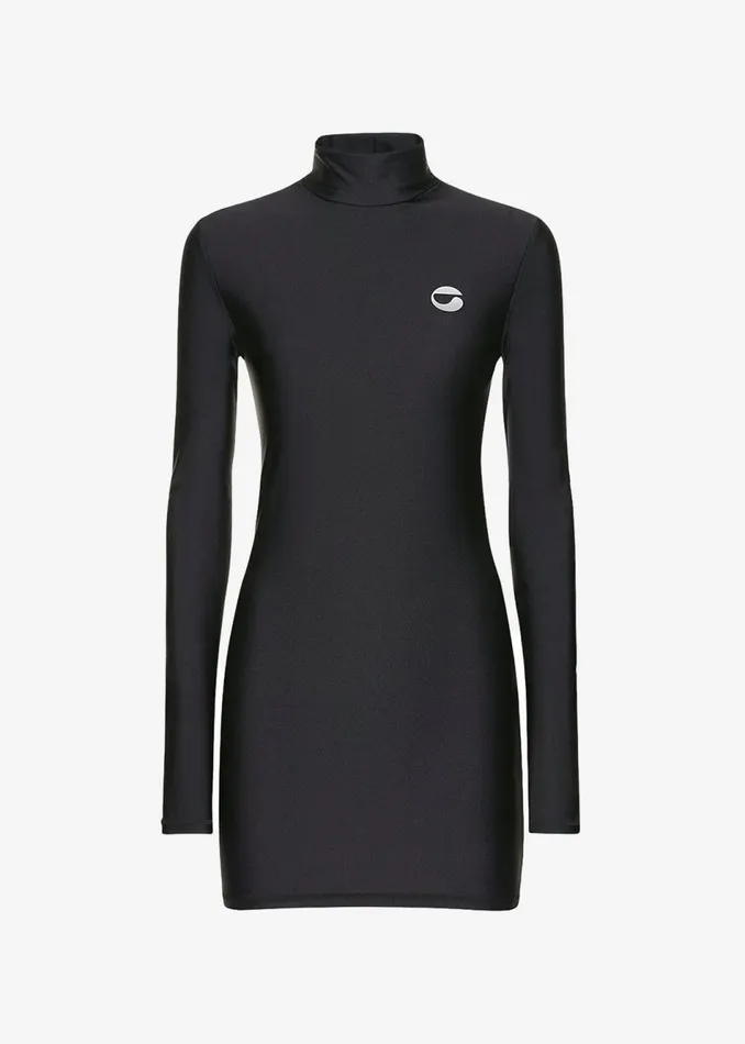 Women The Frankie Shop Dresses Coperni High Neck Fitted Mini Dress Black