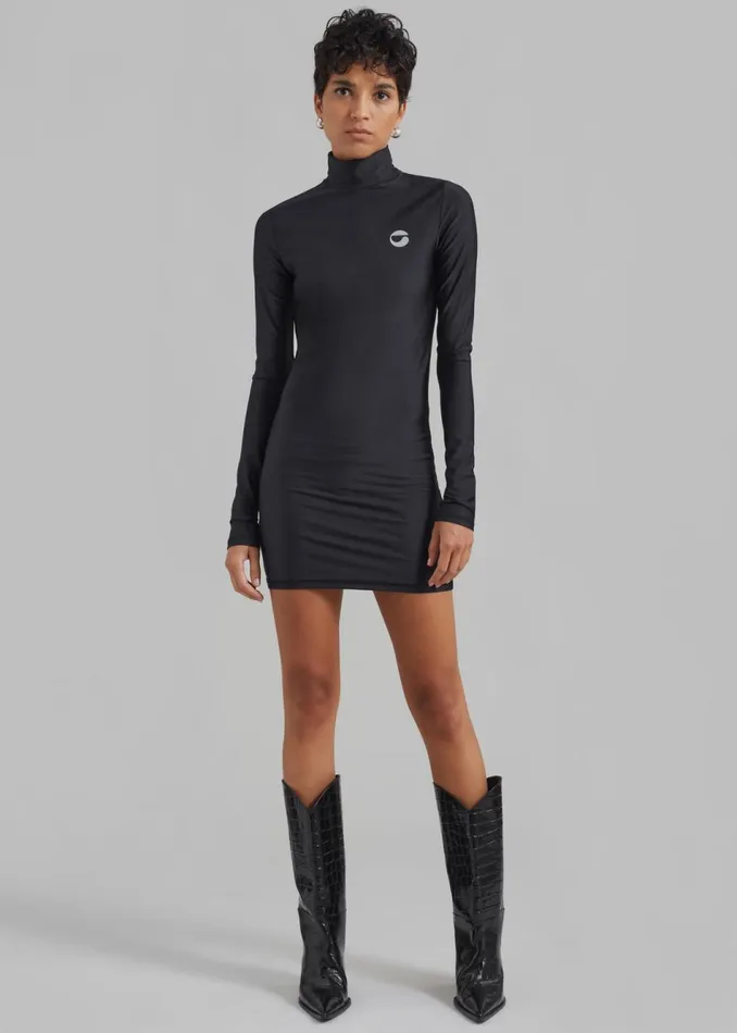 Women The Frankie Shop Dresses Coperni High Neck Fitted Mini Dress Black
