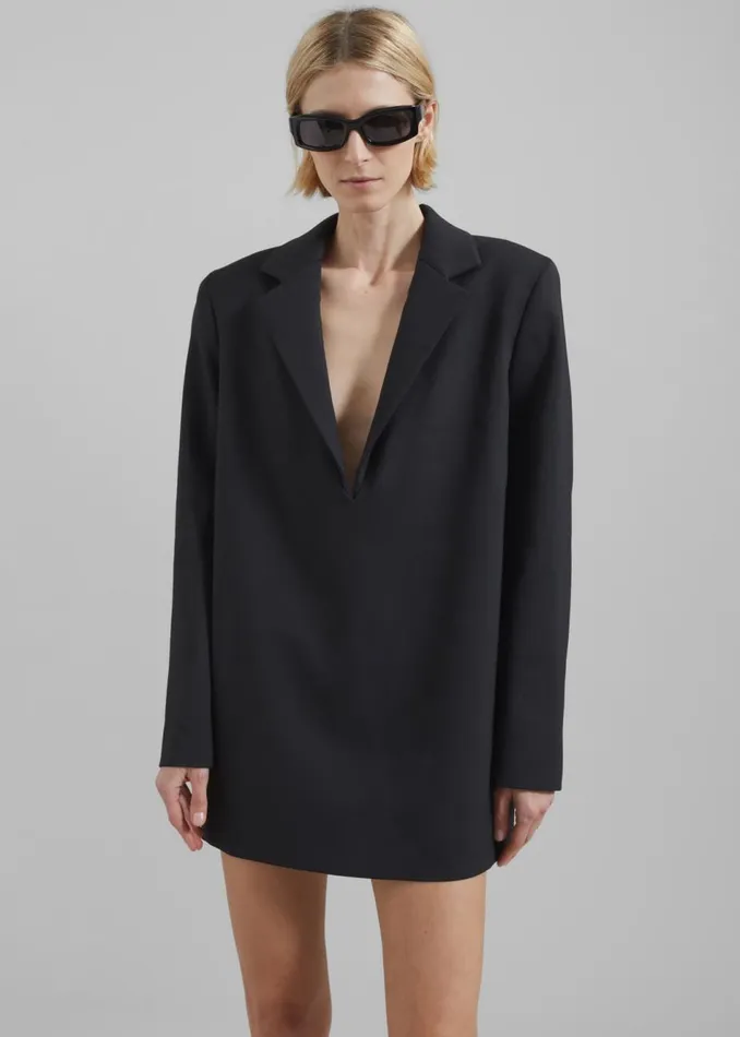 Women The Frankie Shop Dresses Coperni Oversized Tailored Jacket Dress Black