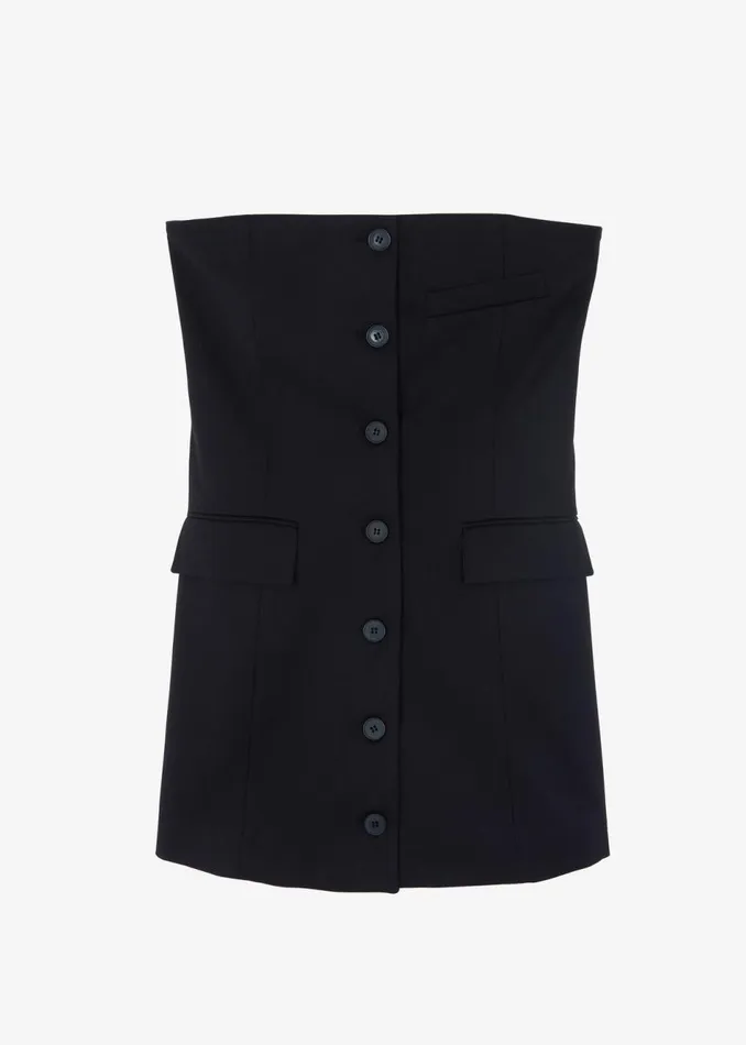 Women The Frankie Shop Dresses Cyniah Strapless Vest Black