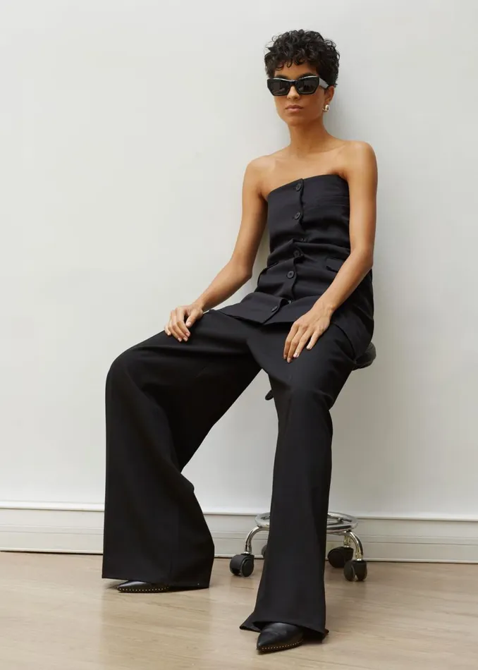 Women The Frankie Shop Dresses Cyniah Strapless Vest Black