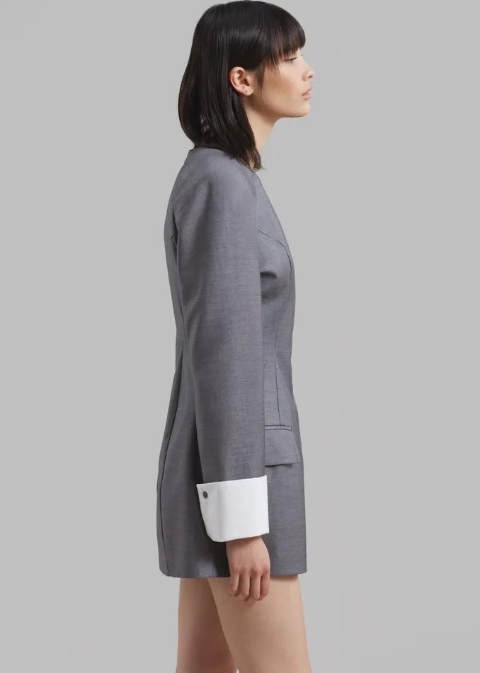 Women The Frankie Shop Dresses Eliza Padded Suit Dress Grey