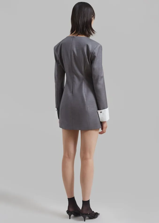 Women The Frankie Shop Dresses Eliza Padded Suit Dress Grey