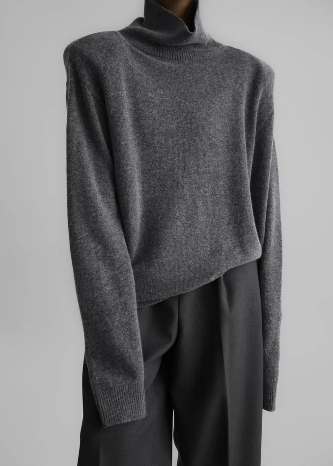 Women The Frankie Shop Dresses Emilia Mini Padded Sweater Dress Grey