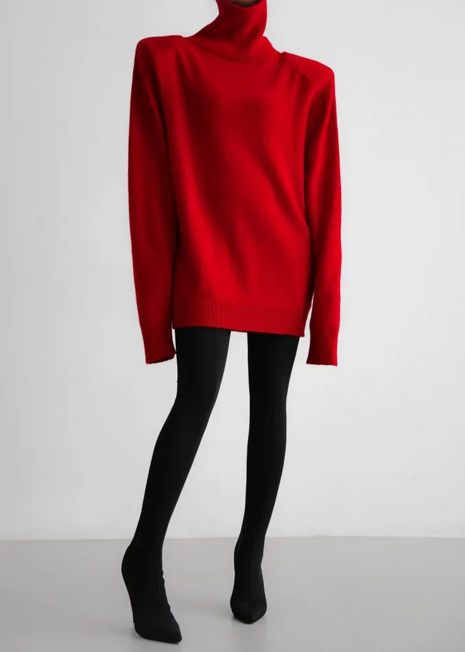 Women The Frankie Shop Dresses Emilia Mini Padded Sweater Dress Red