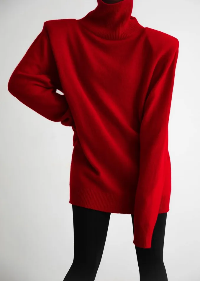 Women The Frankie Shop Dresses Emilia Mini Padded Sweater Dress Red