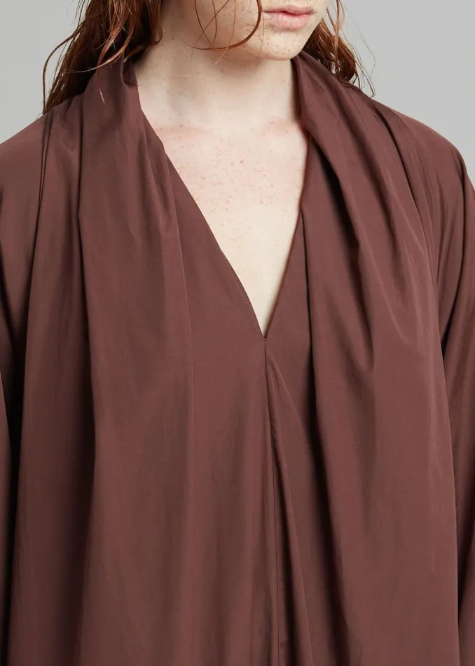 Women The Frankie Shop Dresses Esse Studios Collected Long Dress Chocolate