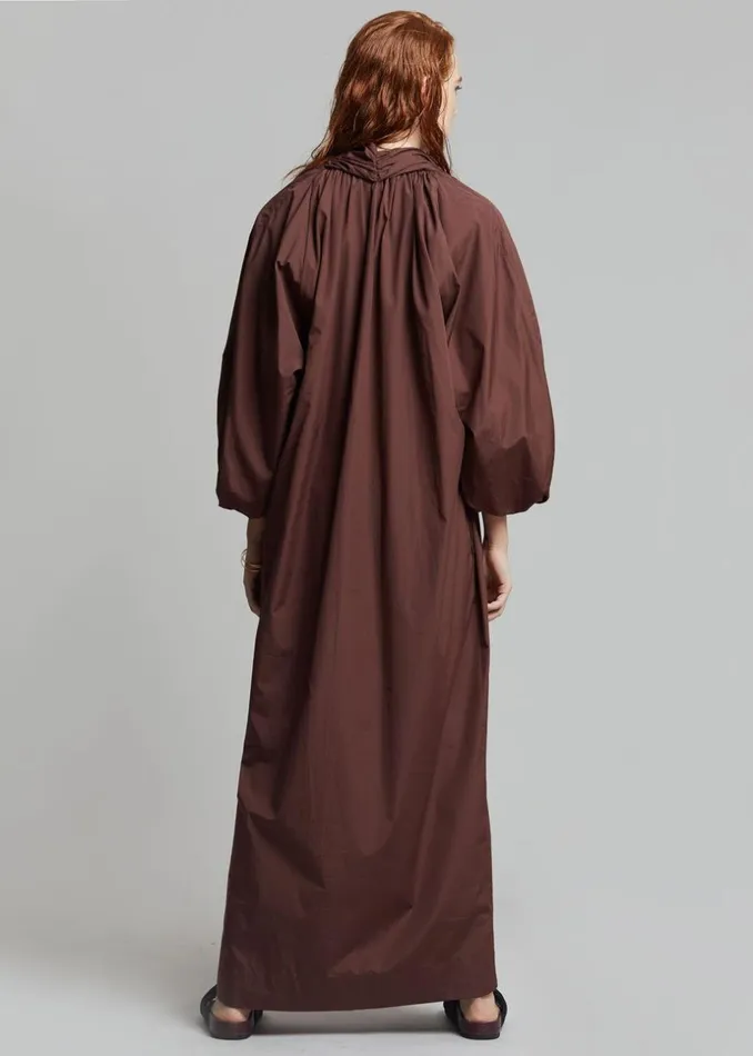 Women The Frankie Shop Dresses Esse Studios Collected Long Dress Chocolate