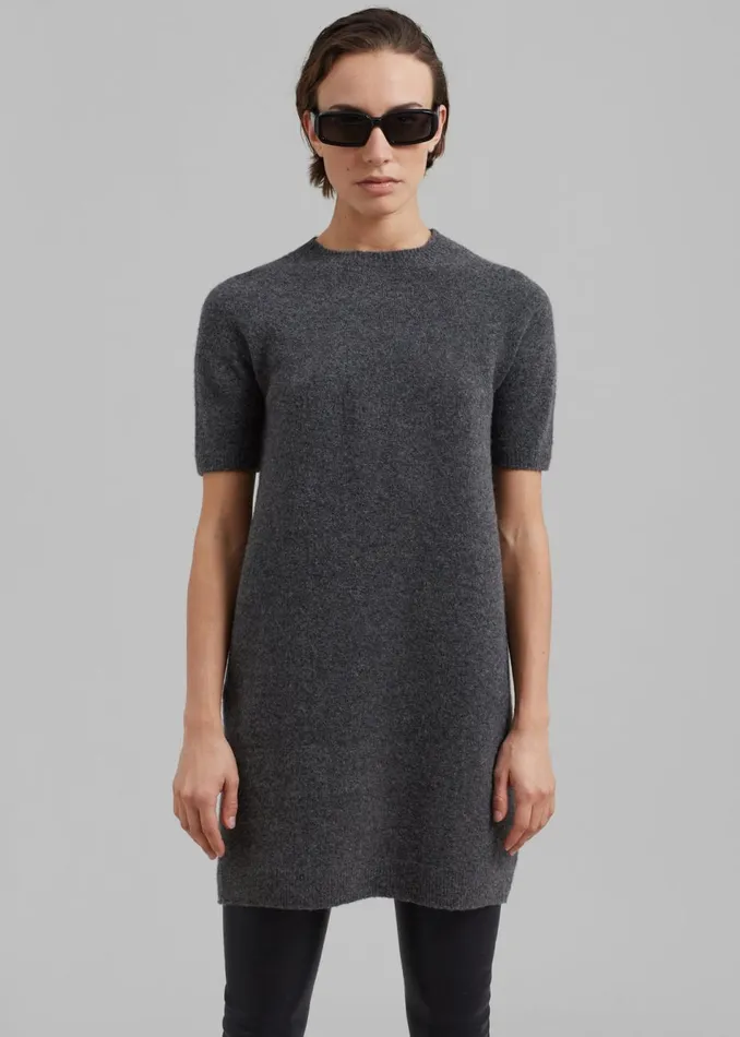 Women The Frankie Shop Dresses Faye Wool Mini Dress Charcoal