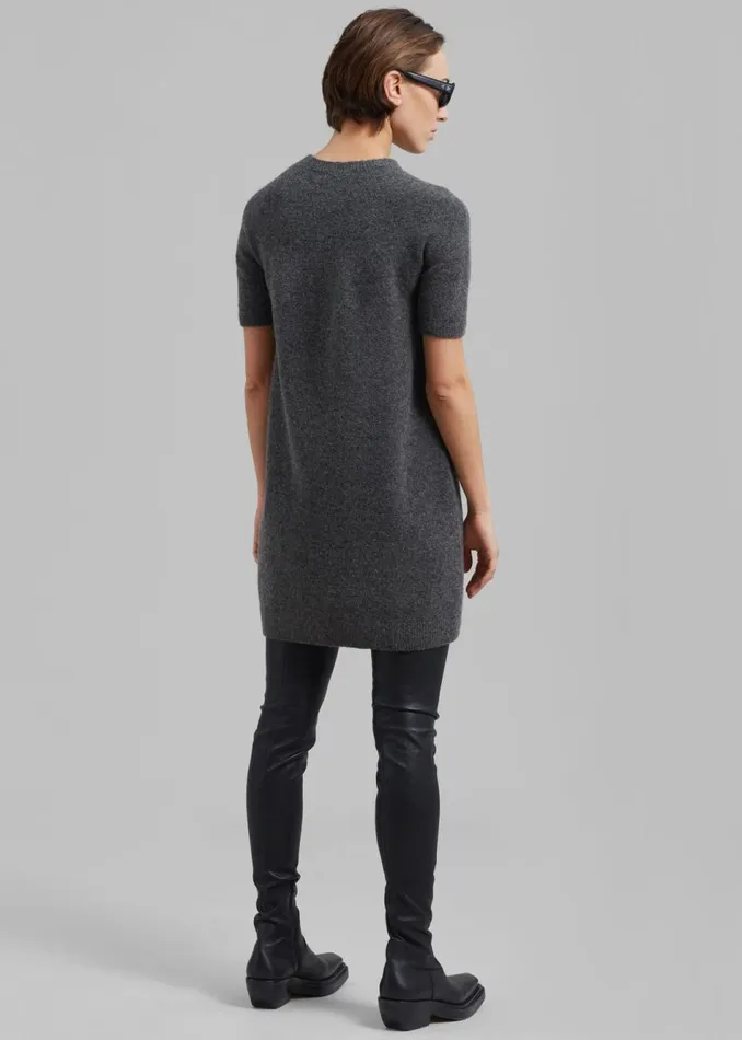 Women The Frankie Shop Dresses Faye Wool Mini Dress Charcoal