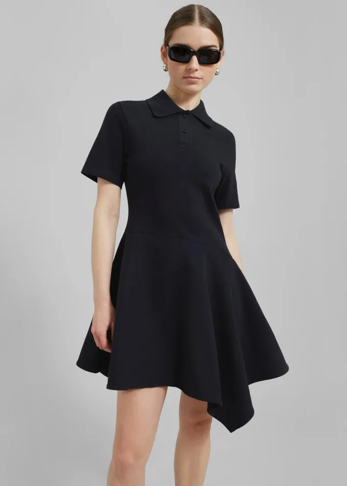 Women The Frankie Shop Dresses JW Anderson Asymmetric Polo Dress Black