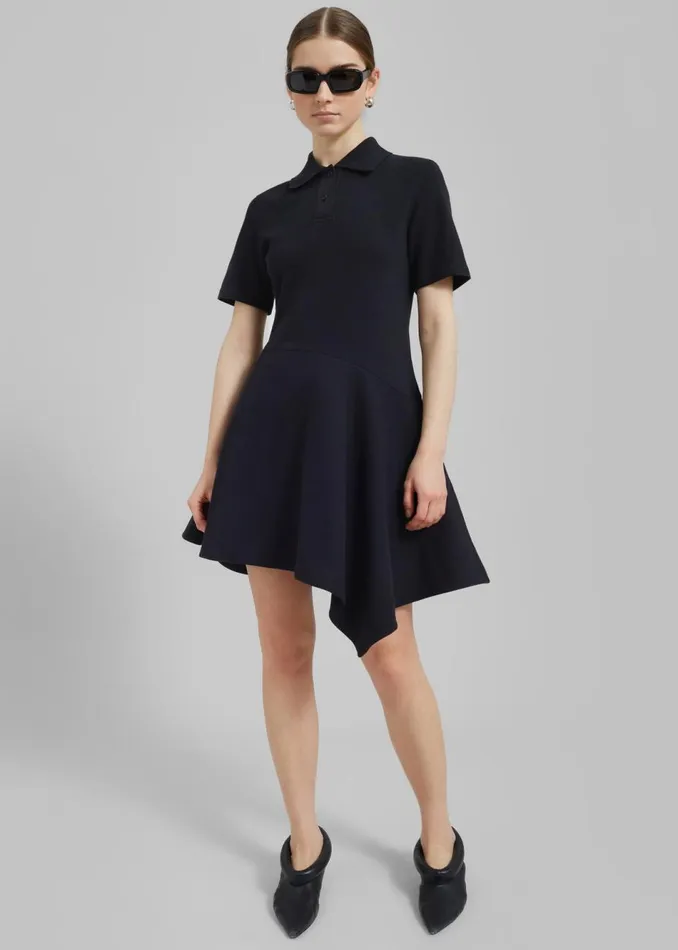 Women The Frankie Shop Dresses JW Anderson Asymmetric Polo Dress Black