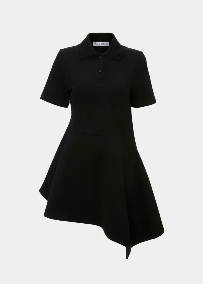 Women The Frankie Shop Dresses JW Anderson Asymmetric Polo Dress Black